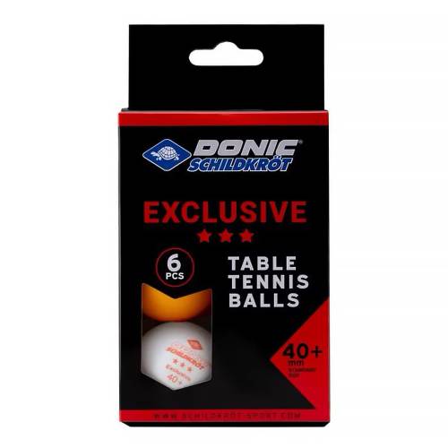 Мячики для н/тенниса Donic Exclusive 3* 40+, 6 штук