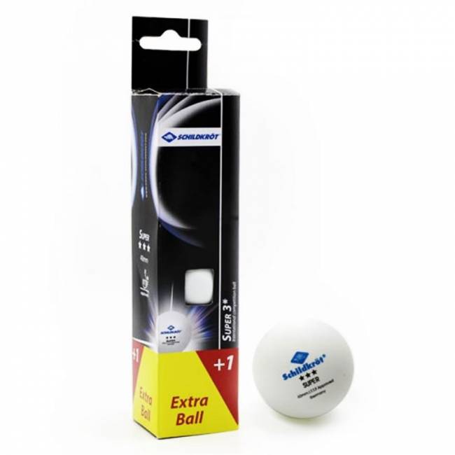 Мячики для настольного тенниса DONIC Super 3, 4 шт, белый