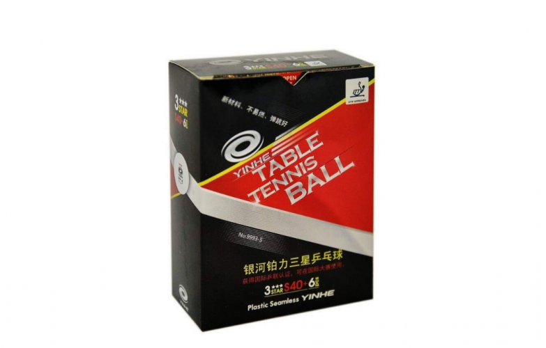Мячи пластиковые Yinhe S40+3*** без шва 6 шт.